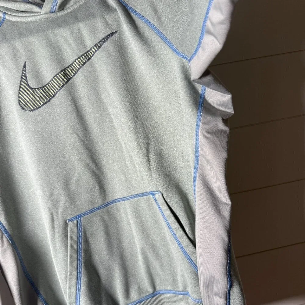 Nike Therma-Fit Hoodie Gray with Blue, Sz XL
